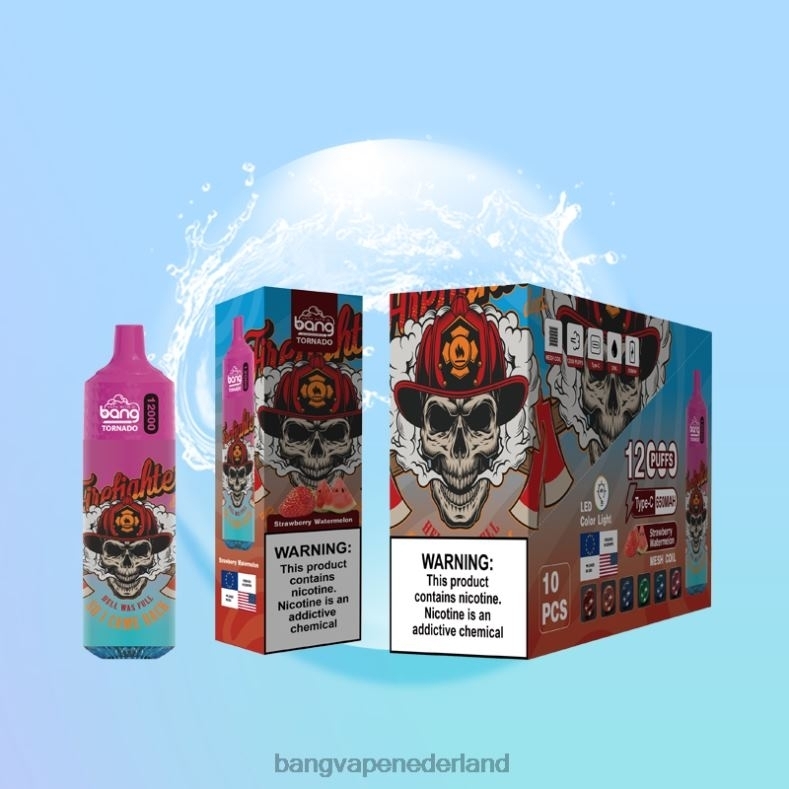 Vape Gang Amsterdam - Bang Vape Tornado 12.000 trekjes met led- en mesh-spoel wegwerpbaar 6HPJ04