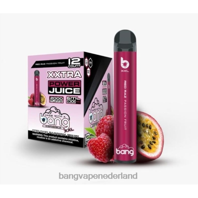 Bang Vape Kopen Nederland - Bang Vape XXL 2000 trekjes rode raz passievrucht 6HPJ022