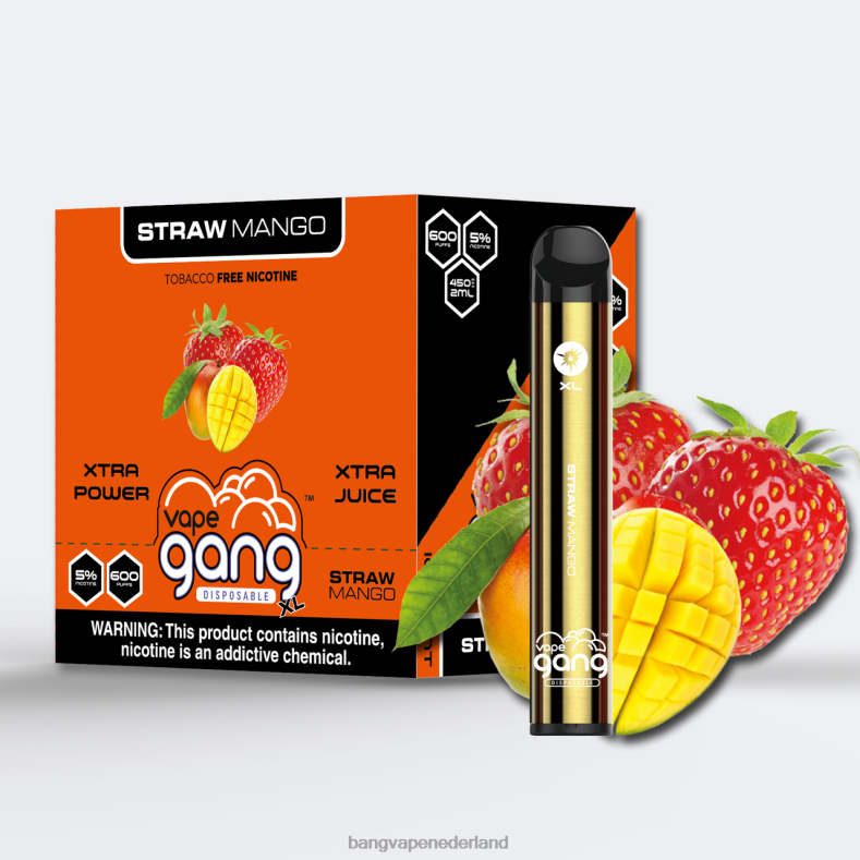 Vape Gang Amsterdam - Vape Gang XL wegwerpvapes 600 trekjes (doos van 10) stromango 6HPJ066
